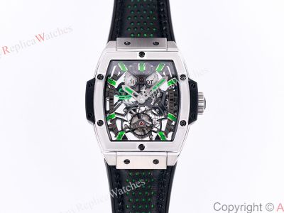 Hublot Masterpiece Hub9006 Manual Movement White Gold Case Green Markers Men Watch
